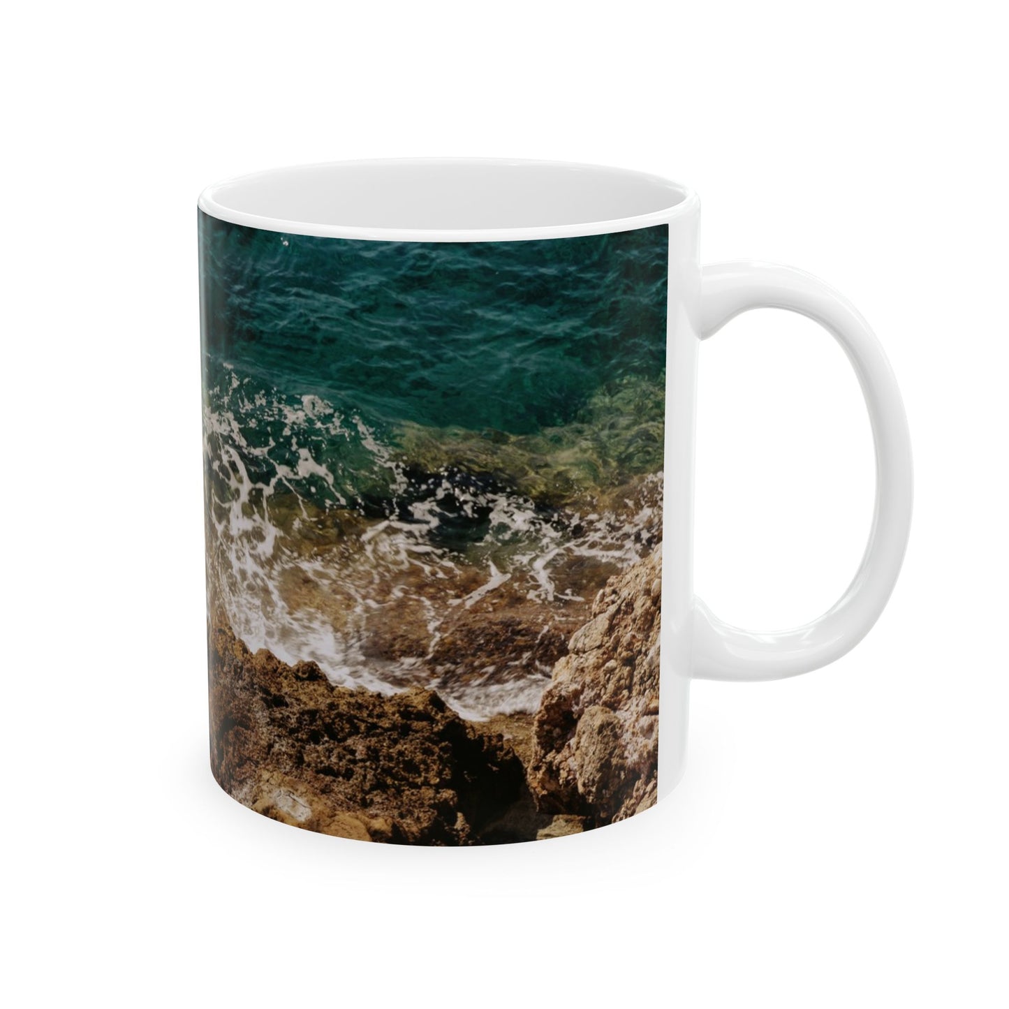 Suntropika Crashing Water Ceramic Mug - 11oz - Perfect for Coffee Lovers & Beach Vibes