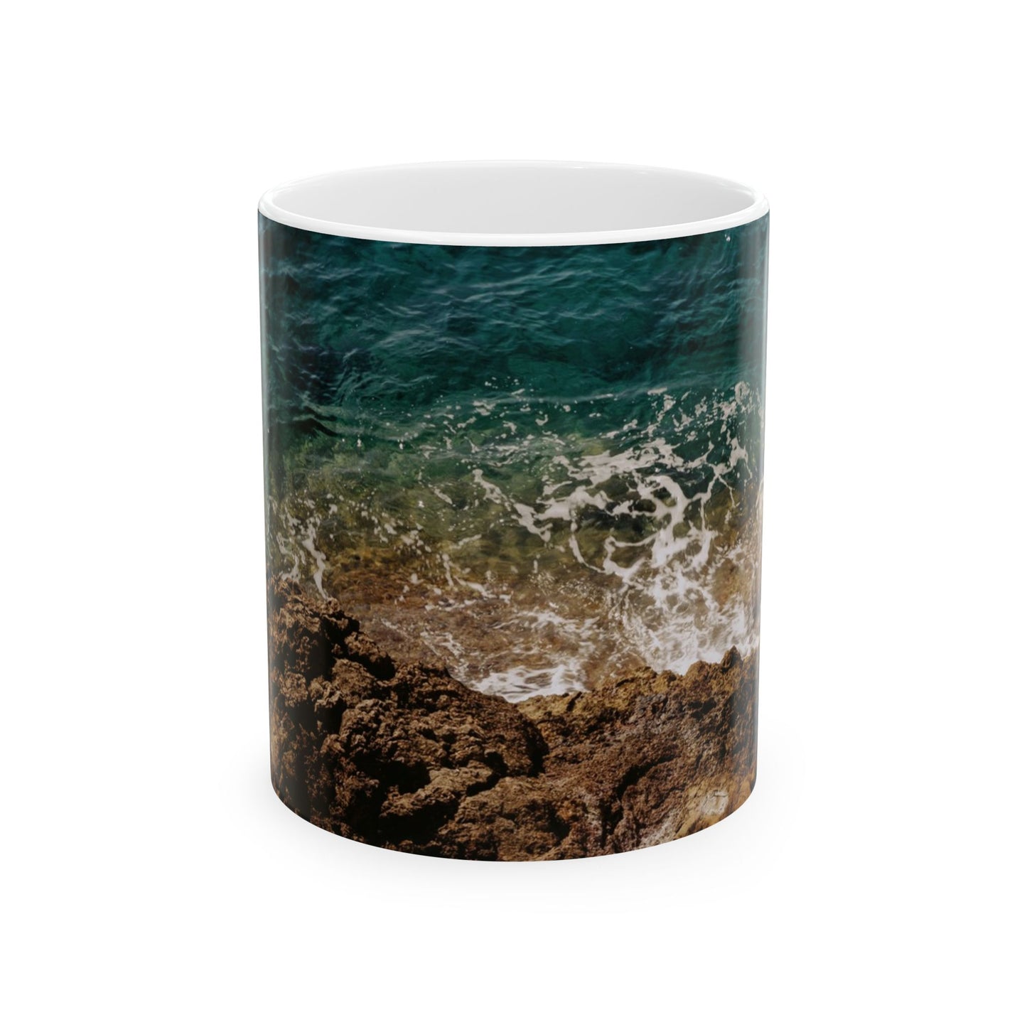 Suntropika Crashing Water Ceramic Mug - 11oz - Perfect for Coffee Lovers & Beach Vibes