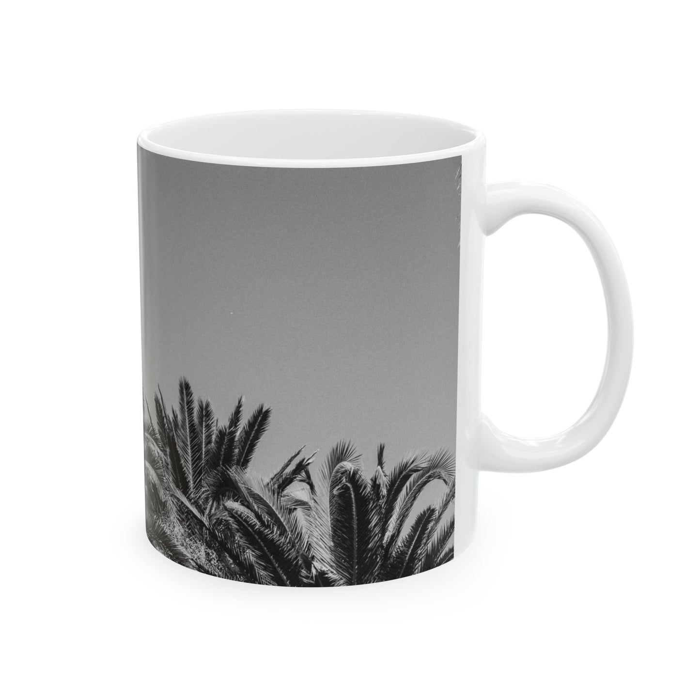 Suntropika Ceramic Mug - Palm Trees in B&W - 11oz - Perfect for Coffee Lovers & Beach Vibes
