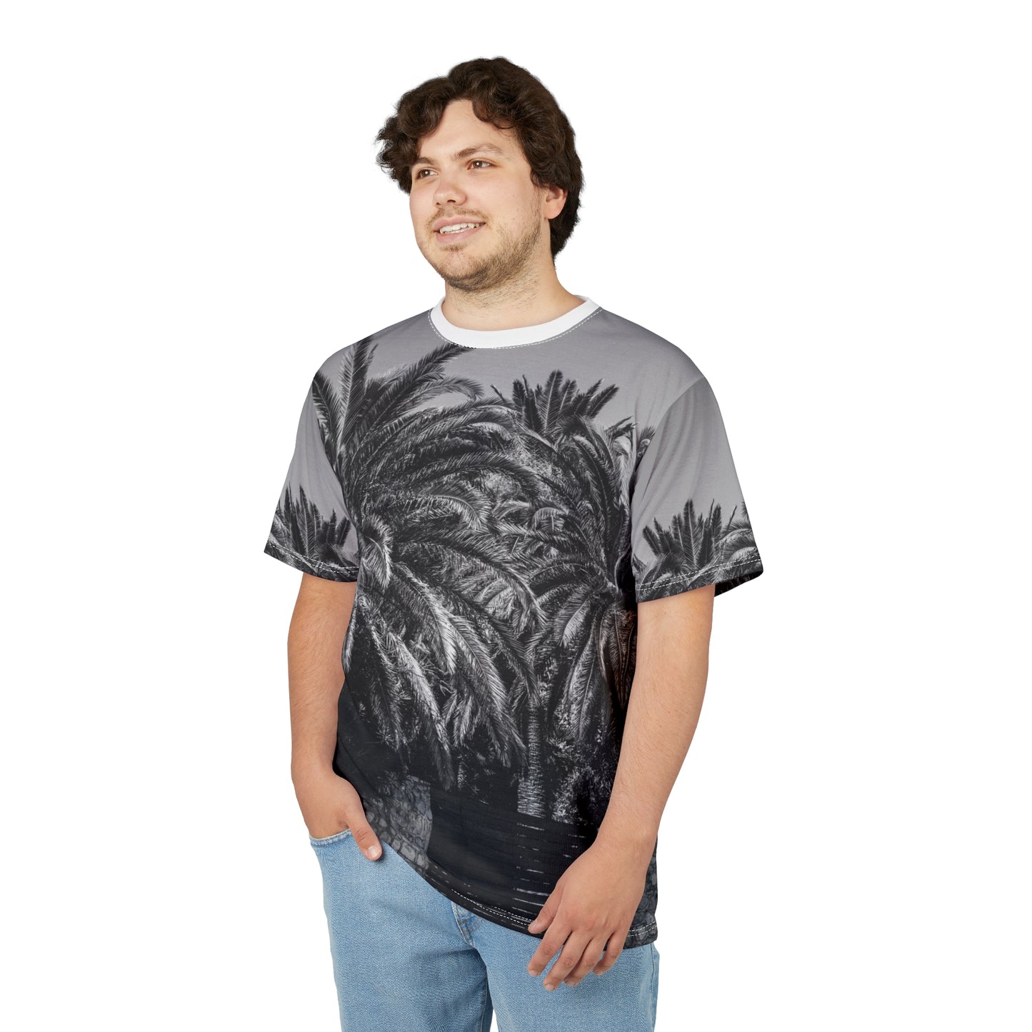 Suntropika T-shirt with Palm Trees B&W - Perfect for Summer Adventures