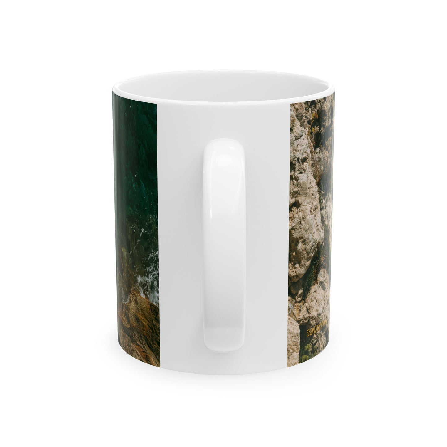 Suntropika Ceramic Mug - Water on the rocks - 11oz - Perfect for Coffee Lovers & Beach Vibes