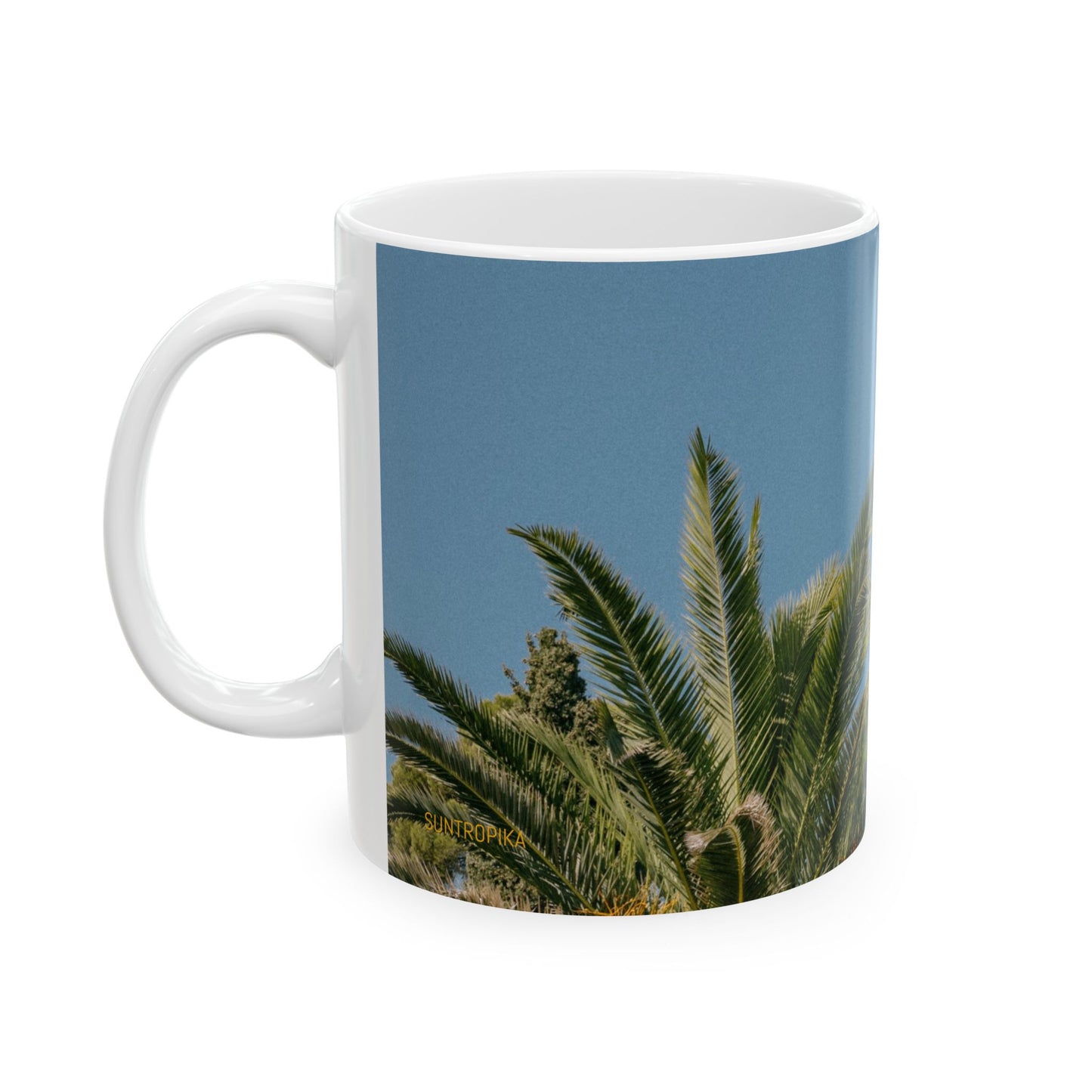 Suntropika Palm Trees Ceramic Mug - 11oz - Perfect for Coffee Lovers & Beach Vibes