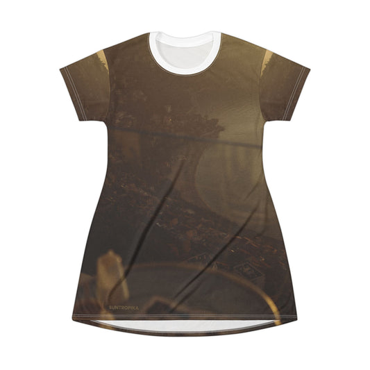 Suntropika T-Shirt Dress Coffee Sunrise – Casual Summer Wear