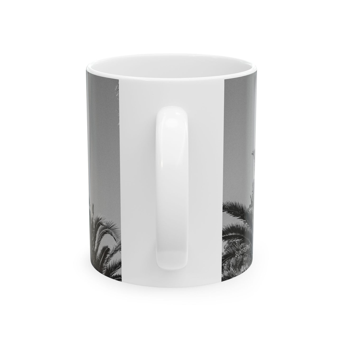 Suntropika Ceramic Mug - Palm Trees in B&W - 11oz - Perfect for Coffee Lovers & Beach Vibes