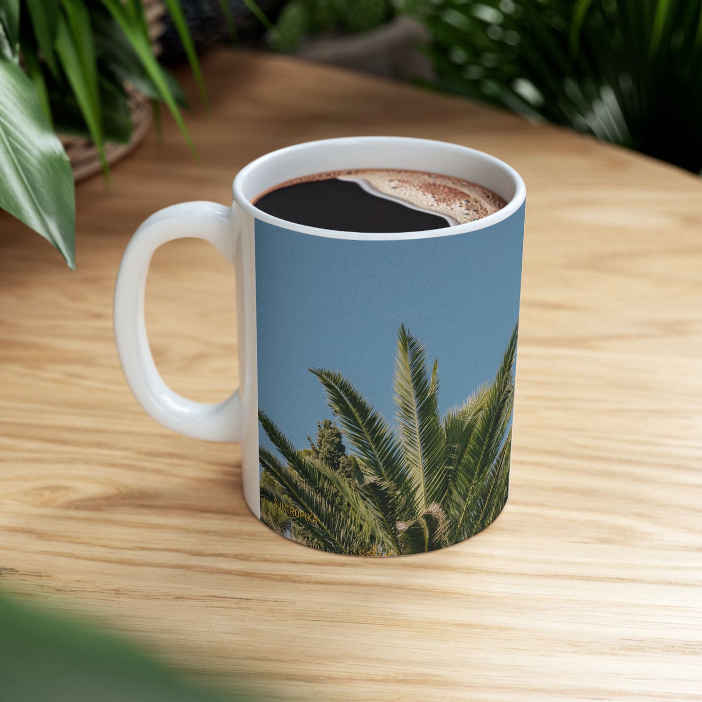 Suntropika Palm Trees Ceramic Mug - 11oz - Perfect for Coffee Lovers & Beach Vibes