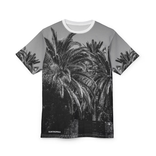 Suntropika T-shirt with Palm Trees B&W - Perfect for Summer Adventures