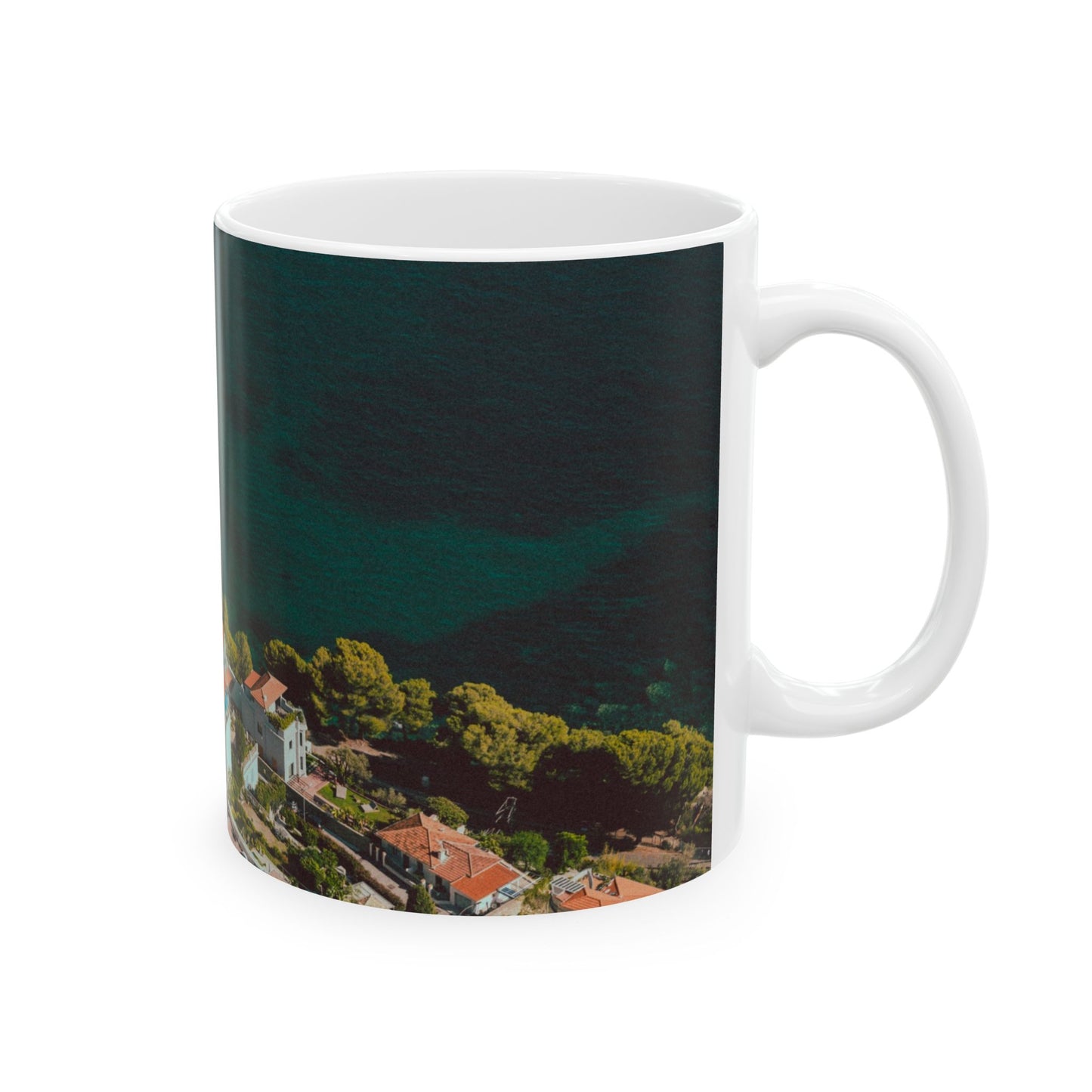 Suntropika Ceramic Mug - Sunny Roquebrune - 11oz - Perfect for Coffee Lovers & Beach Vibes