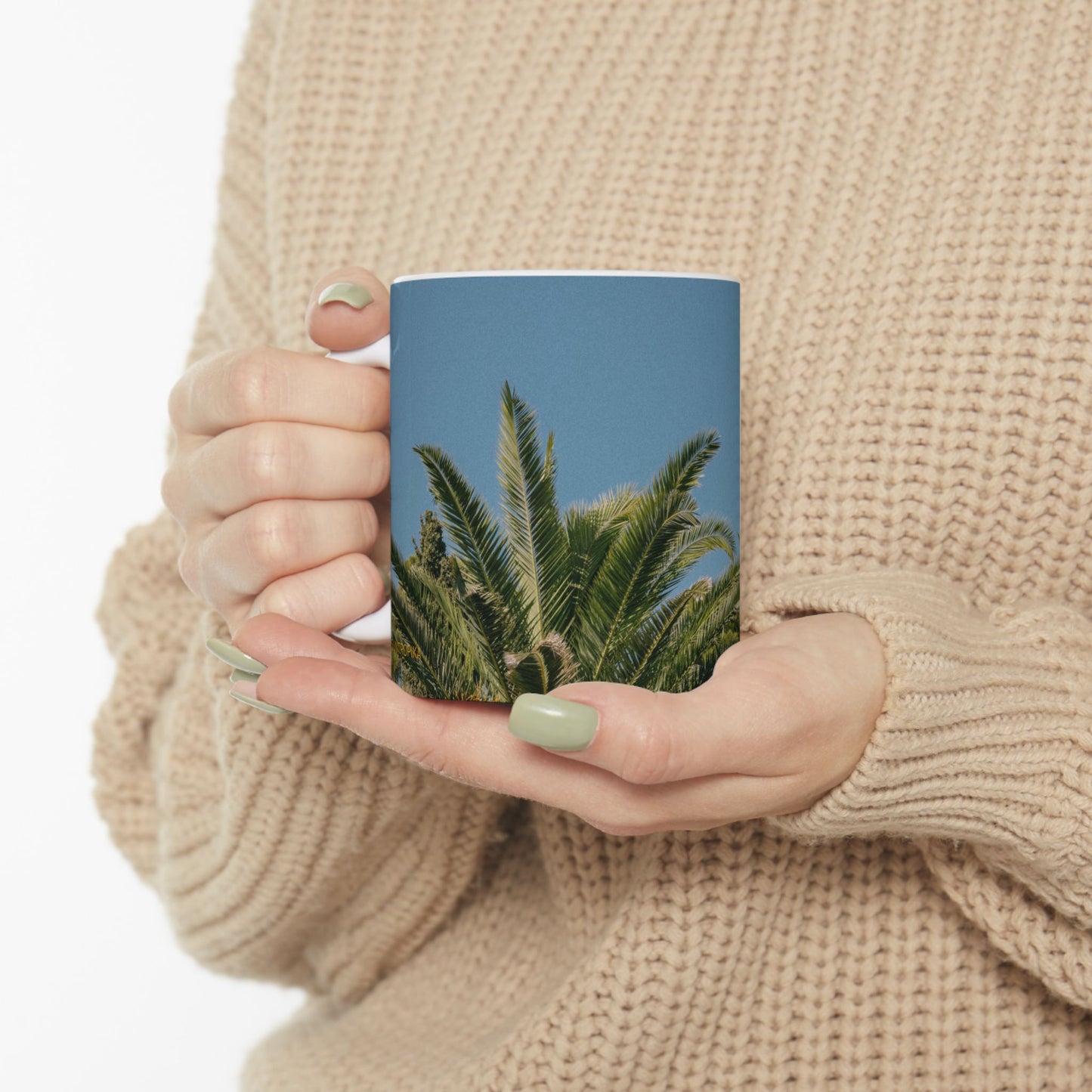 Suntropika Palm Trees Ceramic Mug - 11oz - Perfect for Coffee Lovers & Beach Vibes