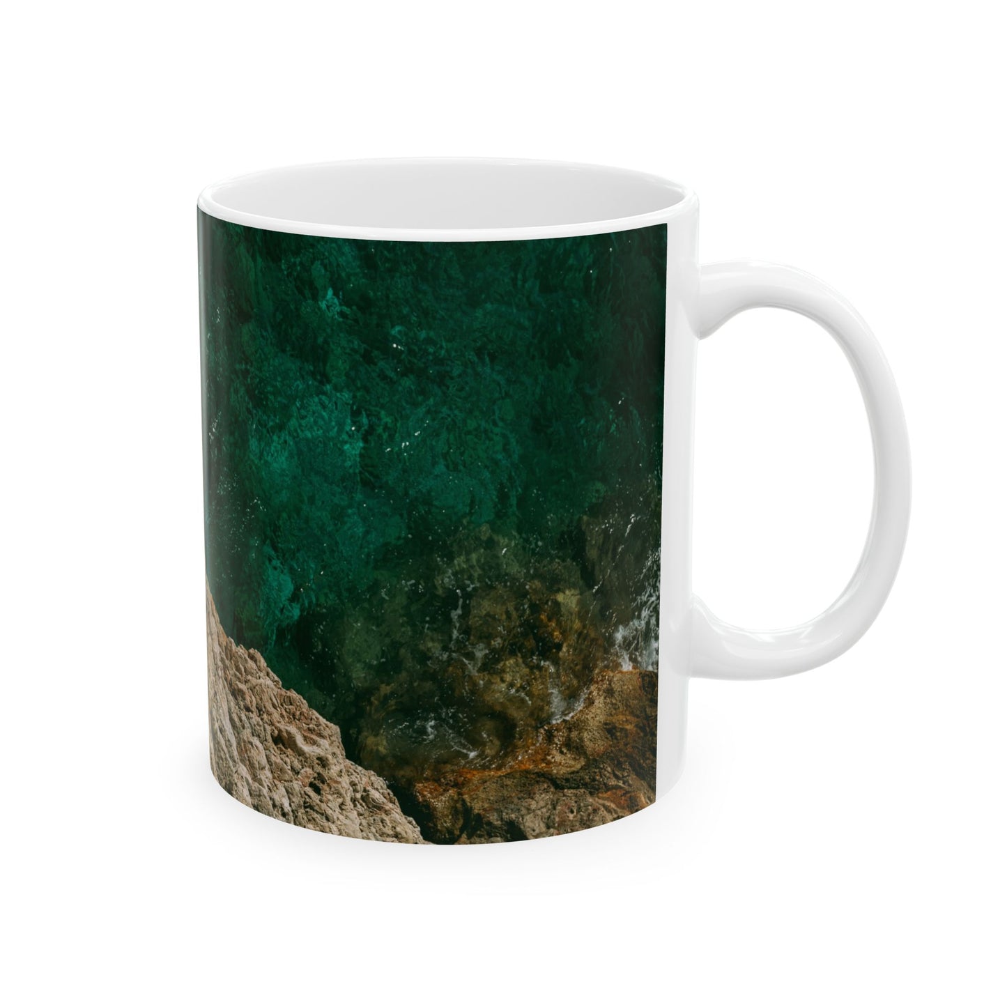 Suntropika Ceramic Mug - Water on the rocks - 11oz - Perfect for Coffee Lovers & Beach Vibes