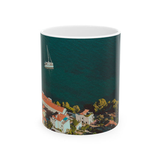 Suntropika Roquebrune Beach Ceramic Mug - 11oz - Perfect for Coffee Lovers & Beach Vibes