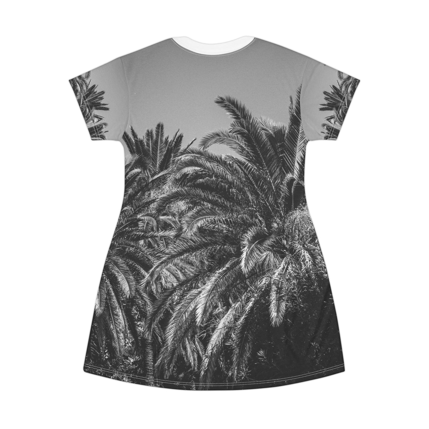Suntropika T-Shirt Dress with Palm Trees Black & White – Casual Summer Wear