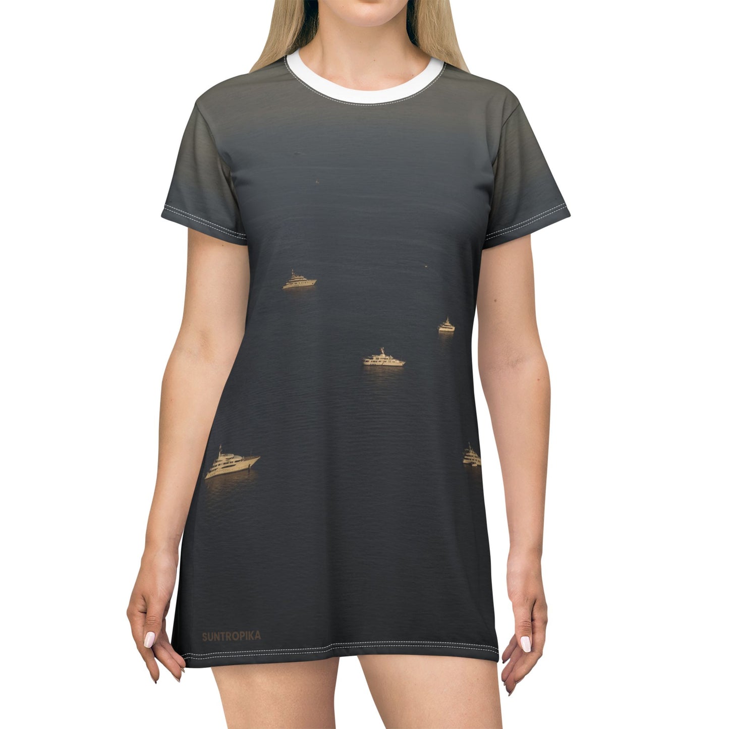 Suntropika T-shirt Dress Yachts at sea – Casual Summer Wear