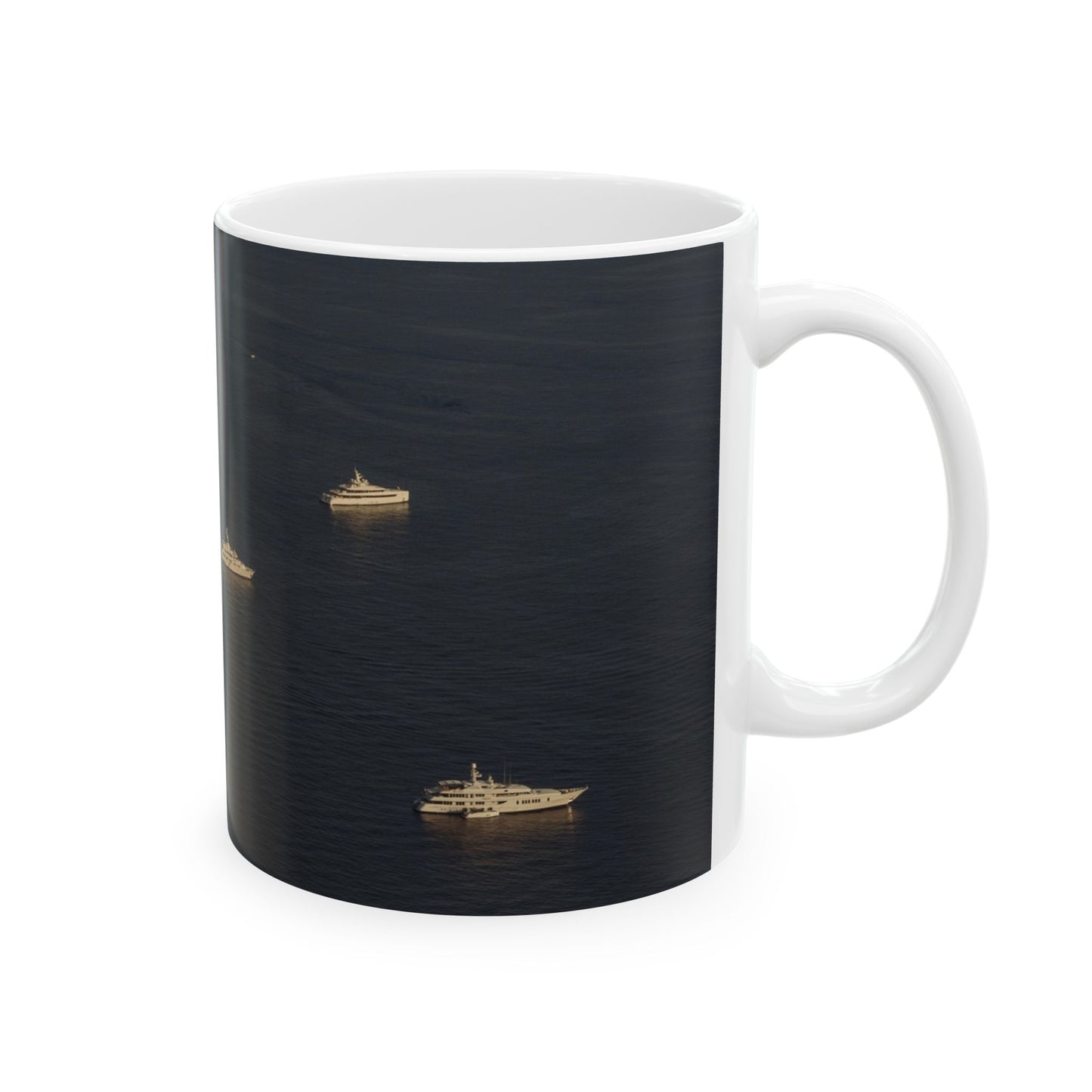 Suntropika Yachts at sea Ceramic Mug - 11oz - Perfect for Coffee Lovers & Beach Vibes