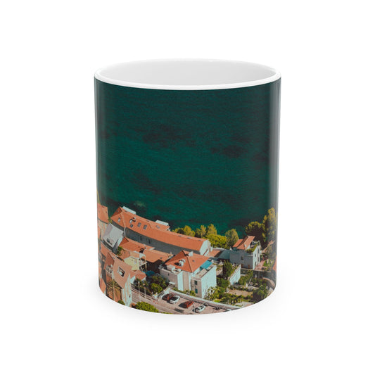 Suntropika Ceramic Mug - Sunny Roquebrune - 11oz - Perfect for Coffee Lovers & Beach Vibes