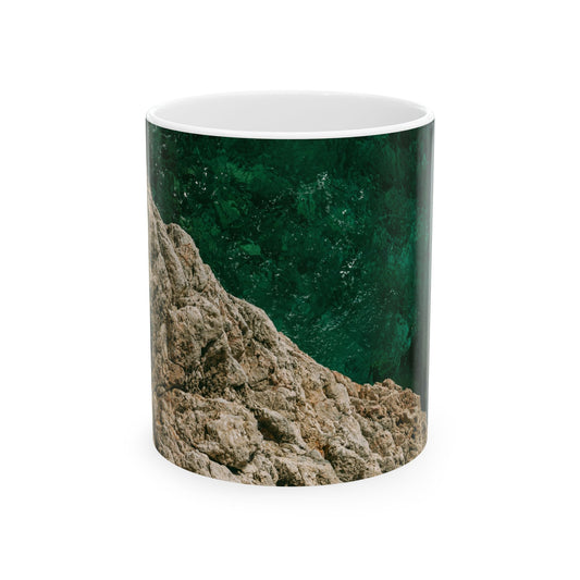 Suntropika Ceramic Mug - Water on the rocks - 11oz - Perfect for Coffee Lovers & Beach Vibes