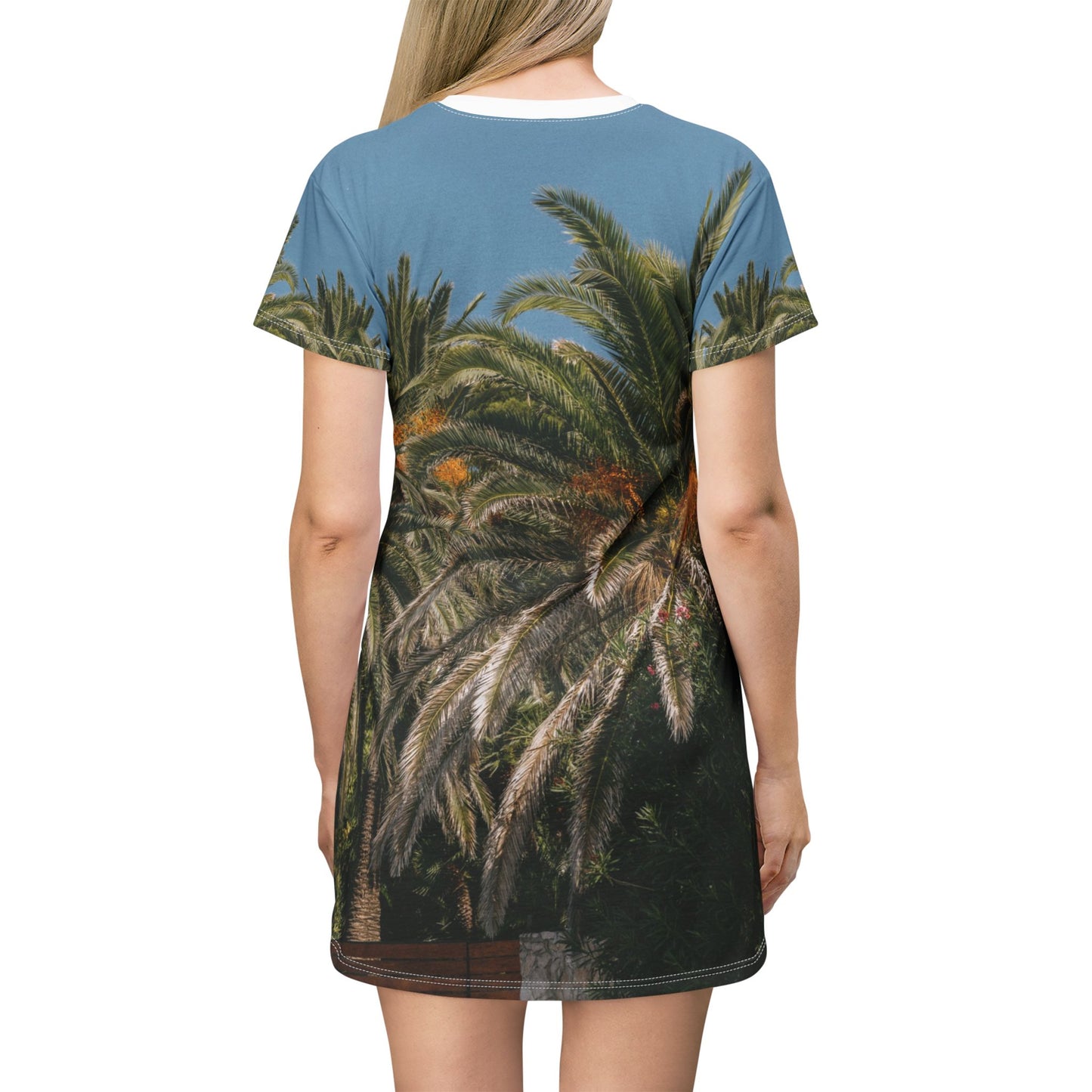 Suntropika T-Shirt Dress with Palm Trees – Casual Summer Wear