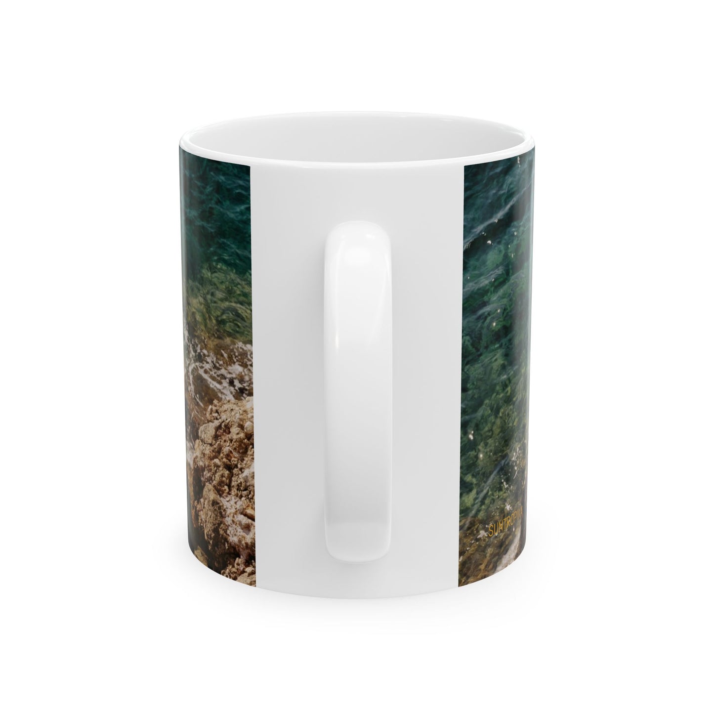 Suntropika Crashing Water Ceramic Mug - 11oz - Perfect for Coffee Lovers & Beach Vibes