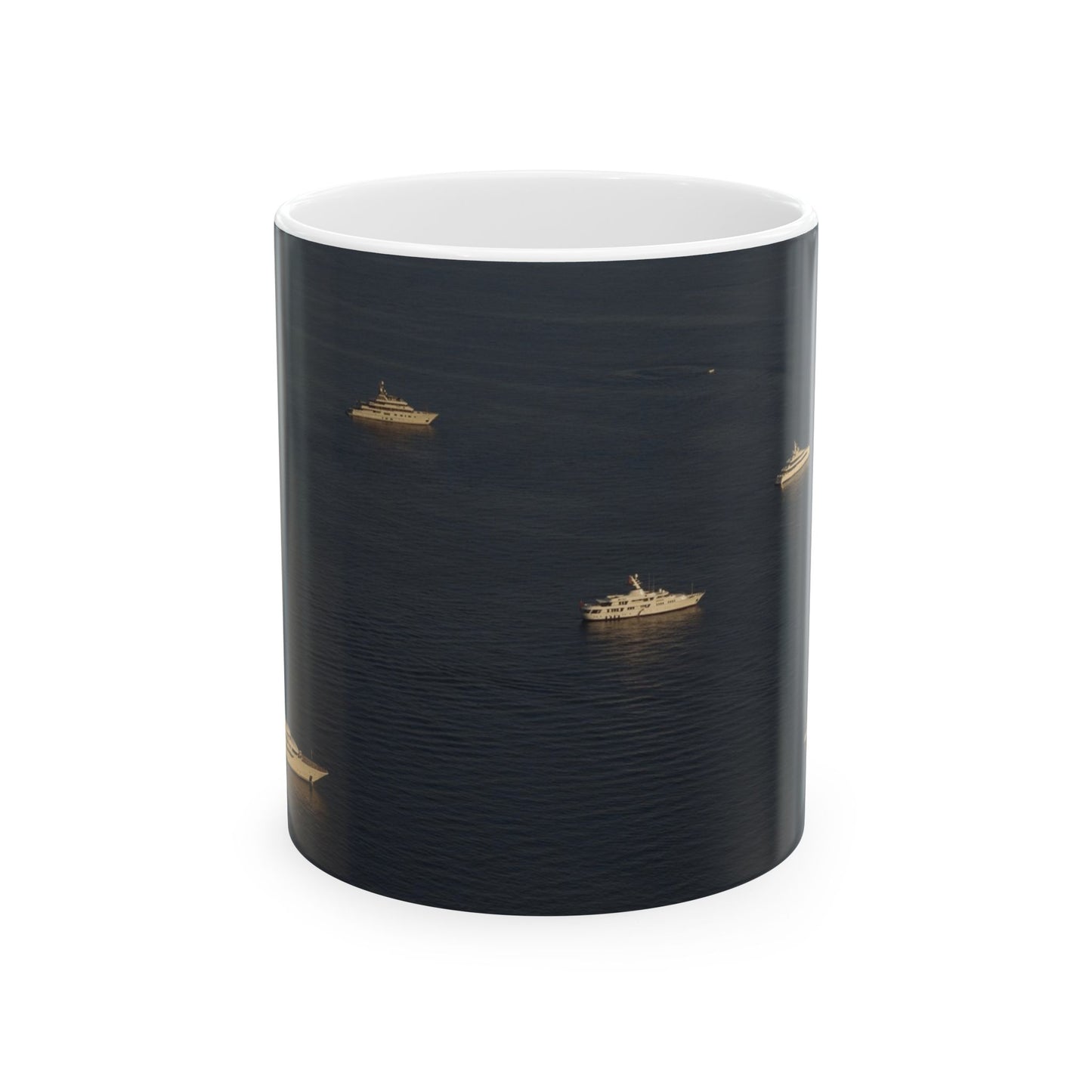 Suntropika Yachts at sea Ceramic Mug - 11oz - Perfect for Coffee Lovers & Beach Vibes
