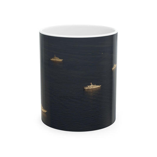 Suntropika Yachts at sea Ceramic Mug - 11oz - Perfect for Coffee Lovers & Beach Vibes