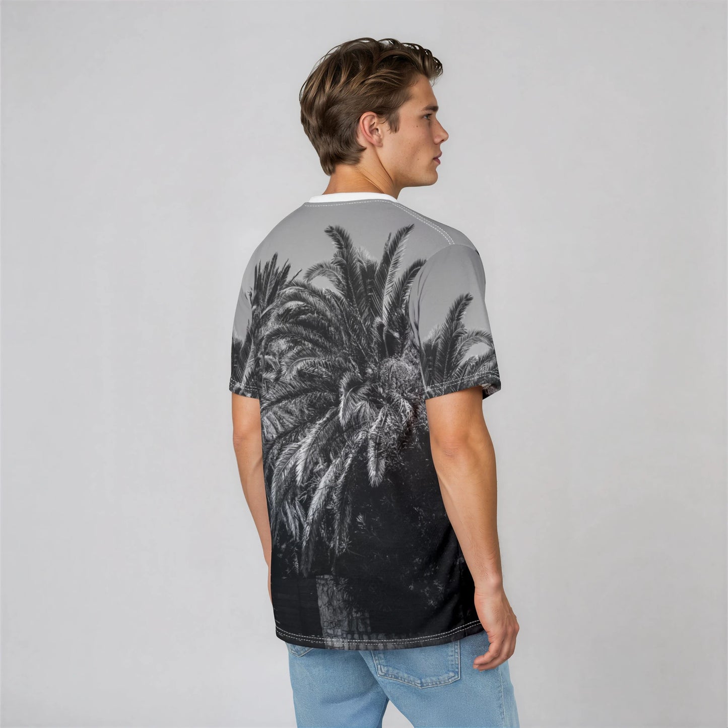 Suntropika T-shirt with Palm Trees B&W - Perfect for Summer Adventures