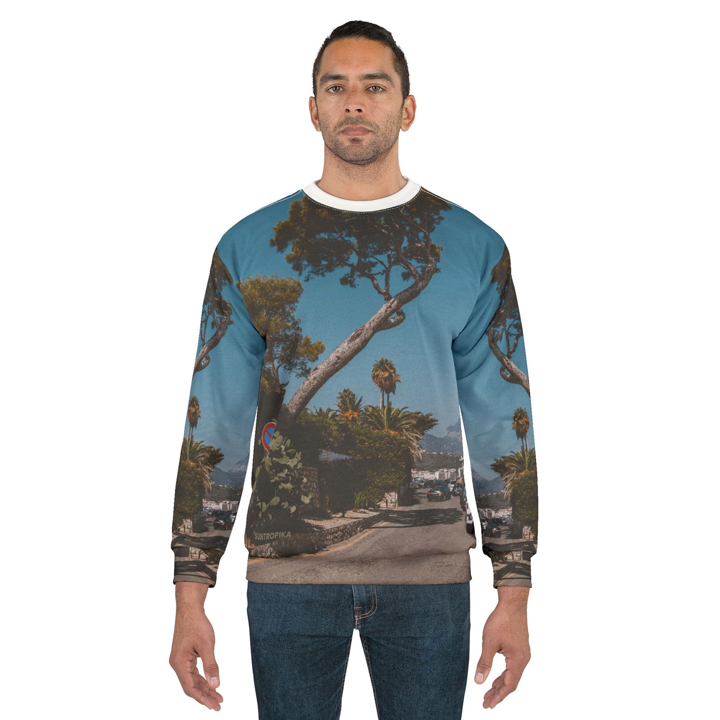 Suntropika Sweatshirt Winston Churchill Street in Roquebrune-Cap-Martin - Unisex Sweatshirt for Relaxation and Travel