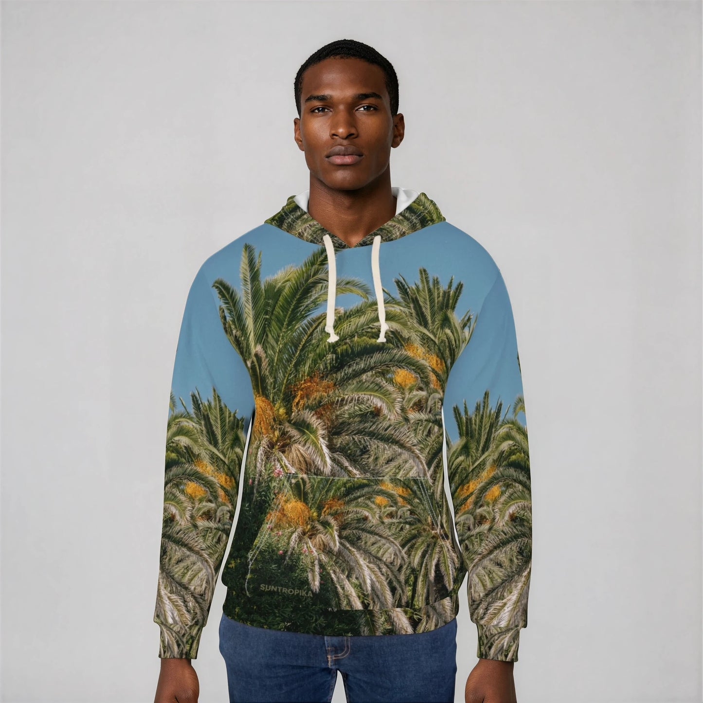 Suntropika Hoodie with Palm Trees, Color - Perfect for Beach Days & Casual Outings