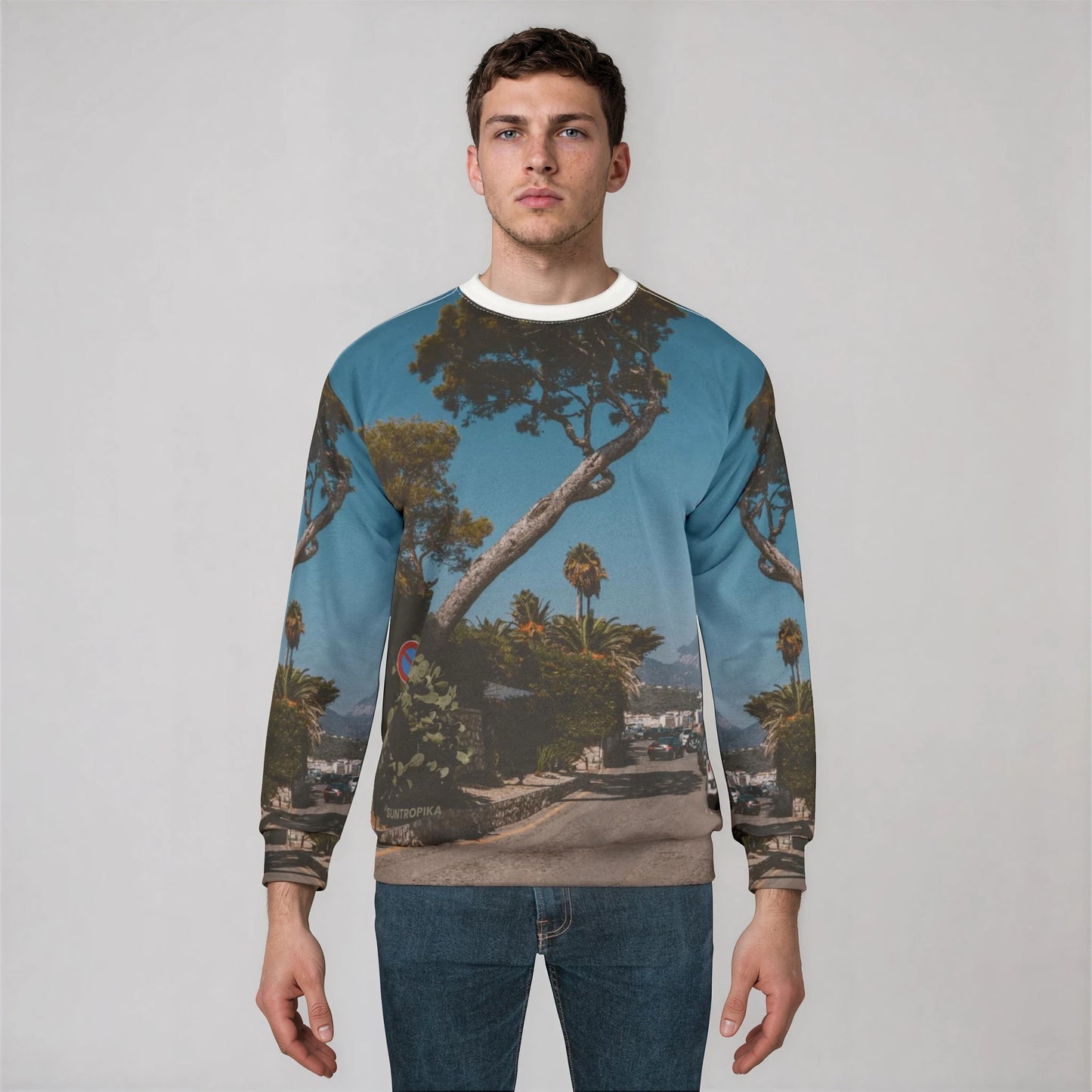 Suntropika Sweatshirt Winston Churchill Street in Roquebrune-Cap-Martin - Unisex Sweatshirt for Relaxation and Travel