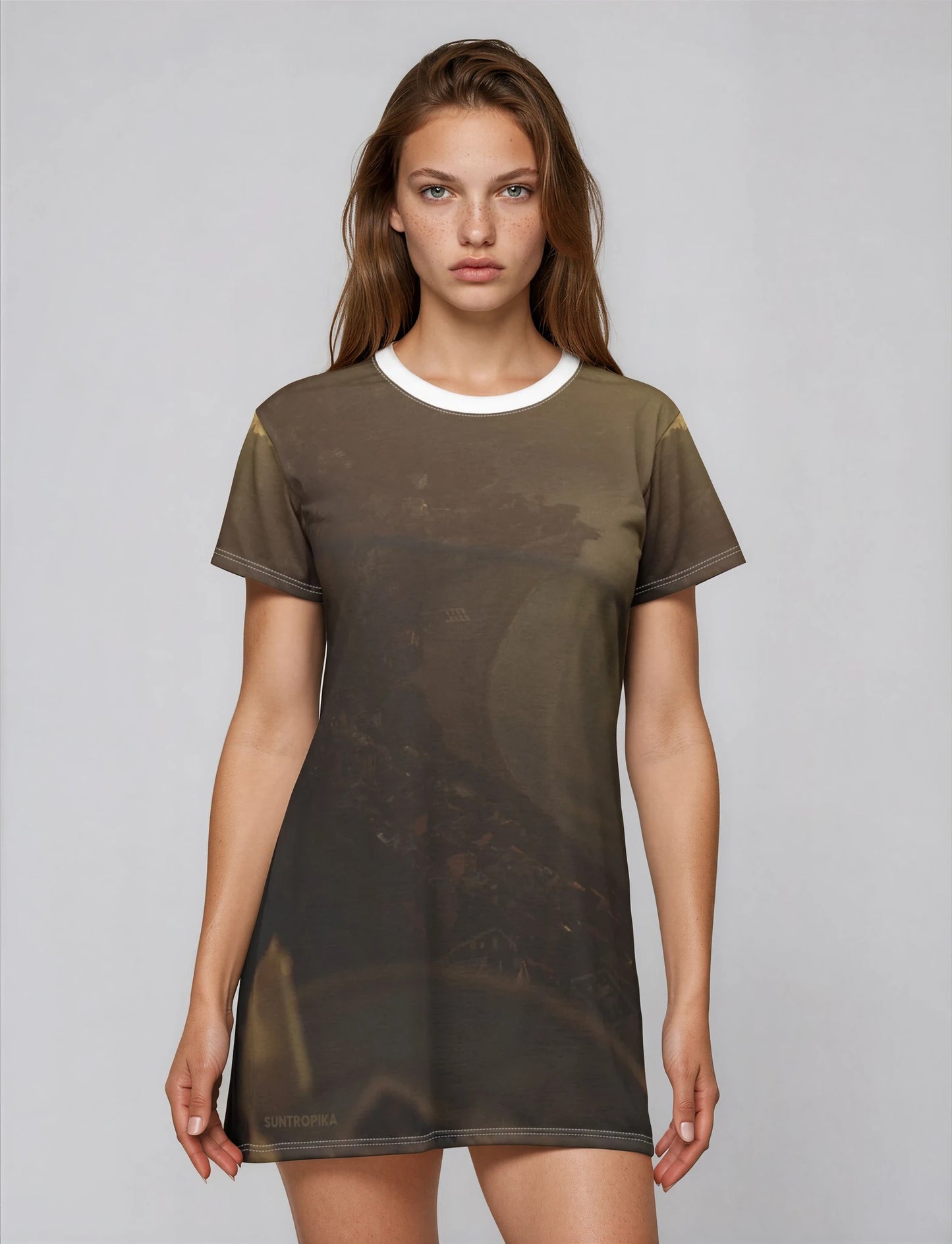 Suntropika T-Shirt Dress Coffee Sunrise – Casual Summer Wear