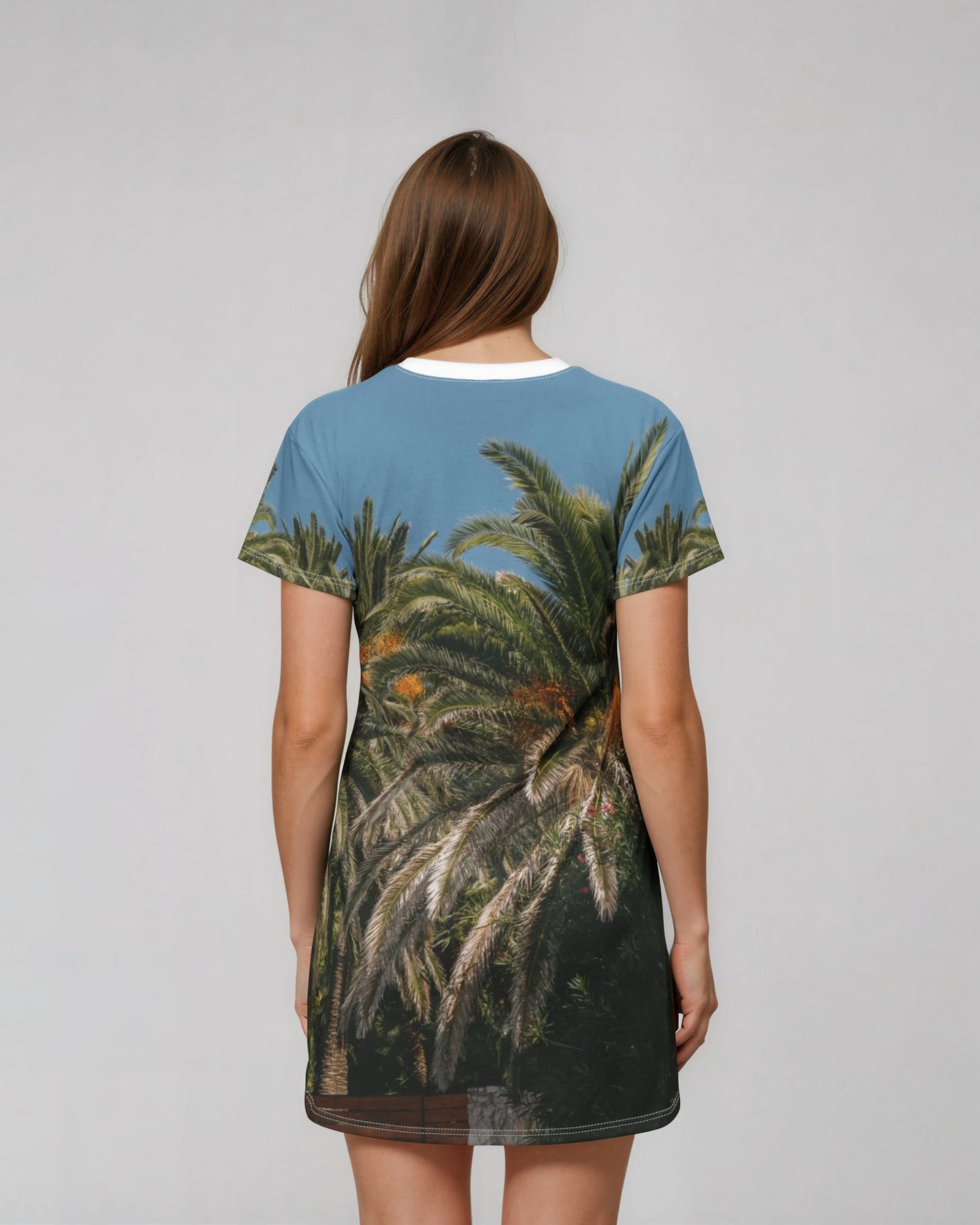 Suntropika T-Shirt Dress with Palm Trees – Casual Summer Wear