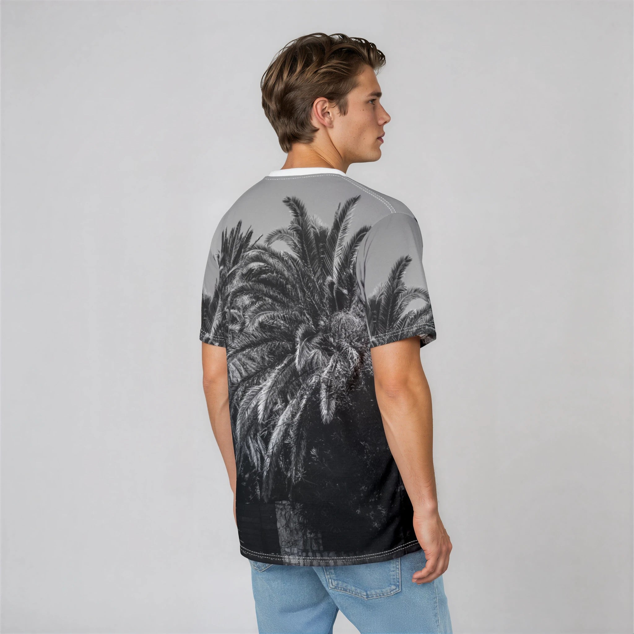 Suntropika T-shirt with Palm Trees B&W - Perfect for Summer